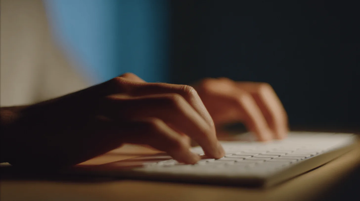 Main tapant sur un clavier