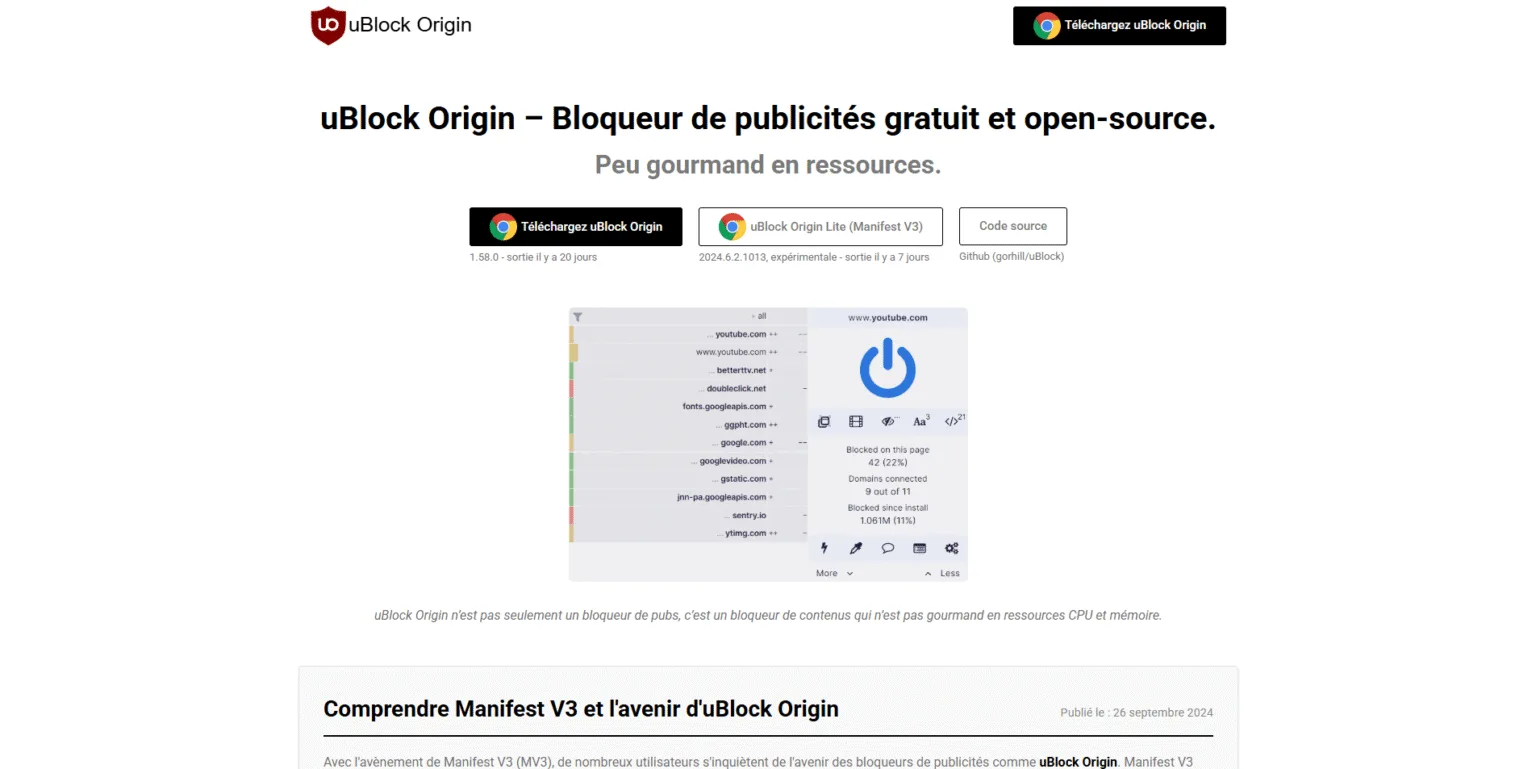 ublock Ublock Origine Page de Téléchargement