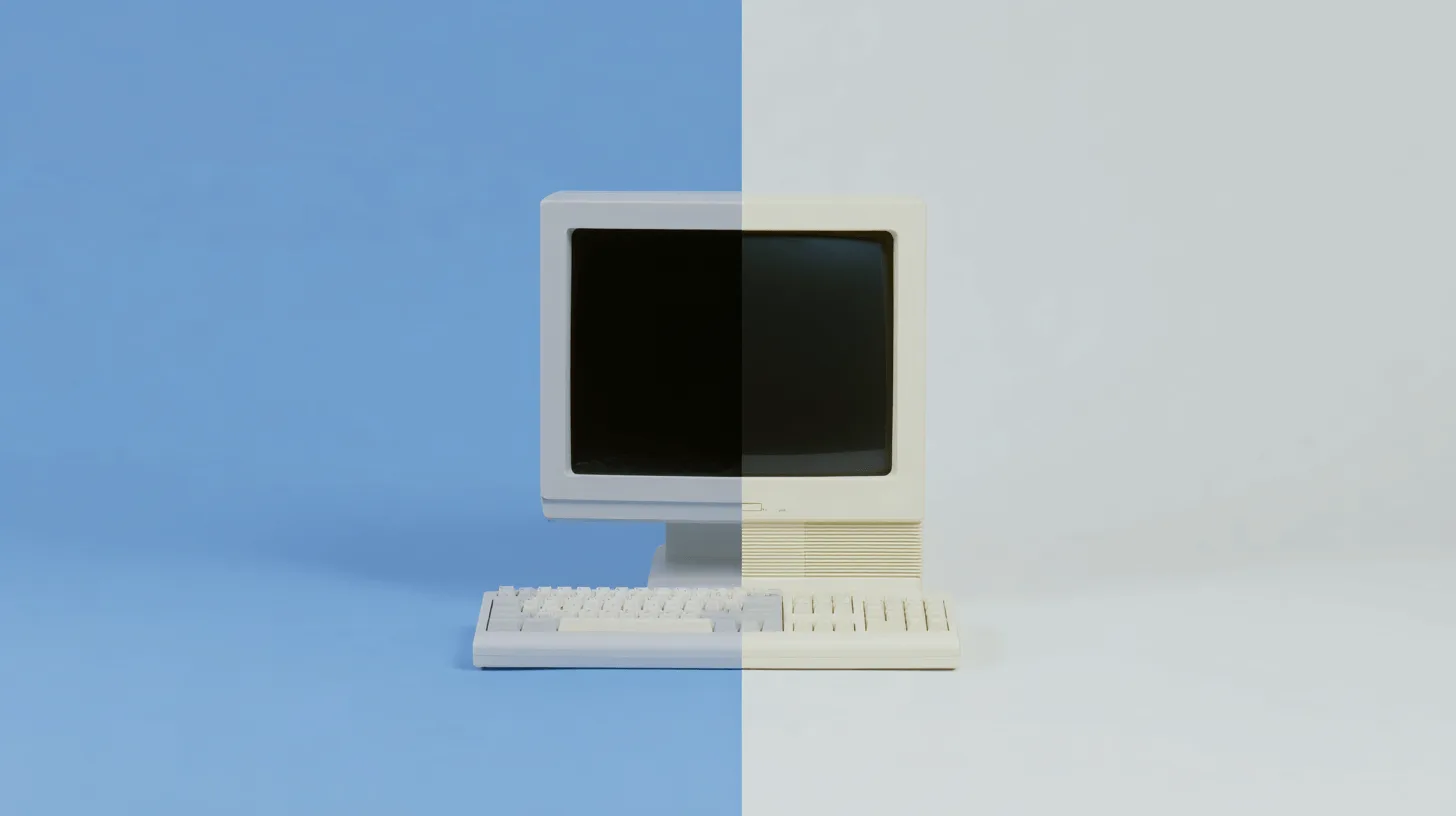 Modern computer besides an old computer